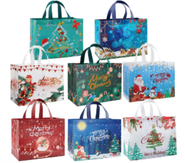 Cheaper than Gift Bags! Reusable Christmas Bags 8 pack for $5.XX on Amazon!